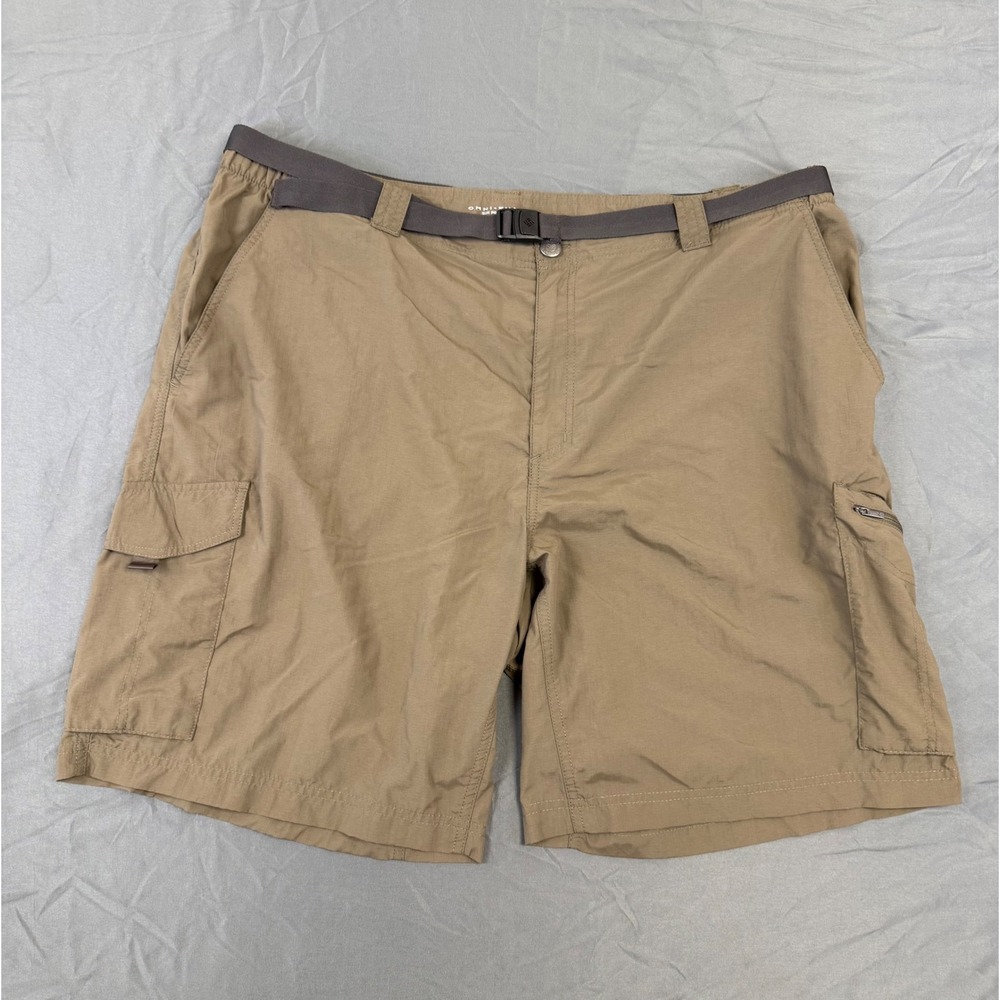 Columbia Mens Silver Ridge Cargo Shorts 44 Fossil Brown Omni-Shade Hiking Trail
